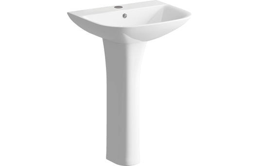 LustraBowl 560x450mm 1TH Basin & Full Pedestal (Boxed)