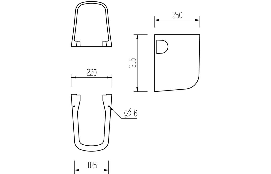 CrystalWash 555x430mm 1TH Basin & Semi Pedestal