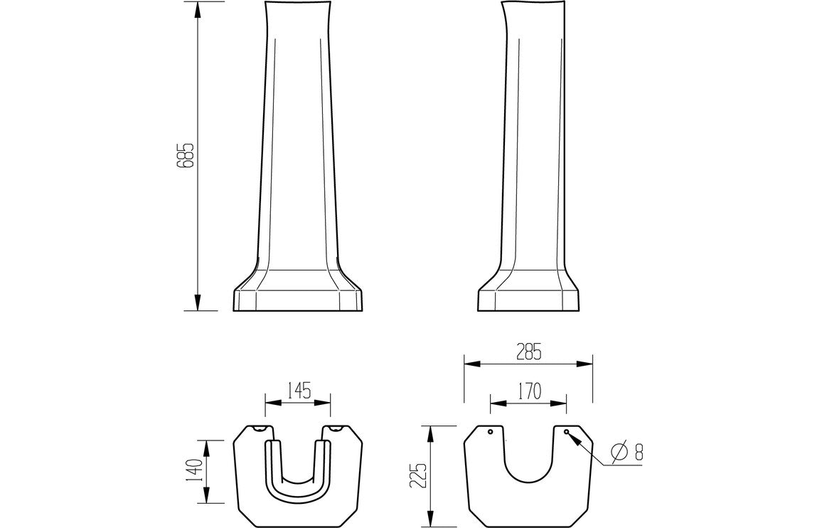 TranquilFlow 600x500mm 1TH Basin & Full Pedestal