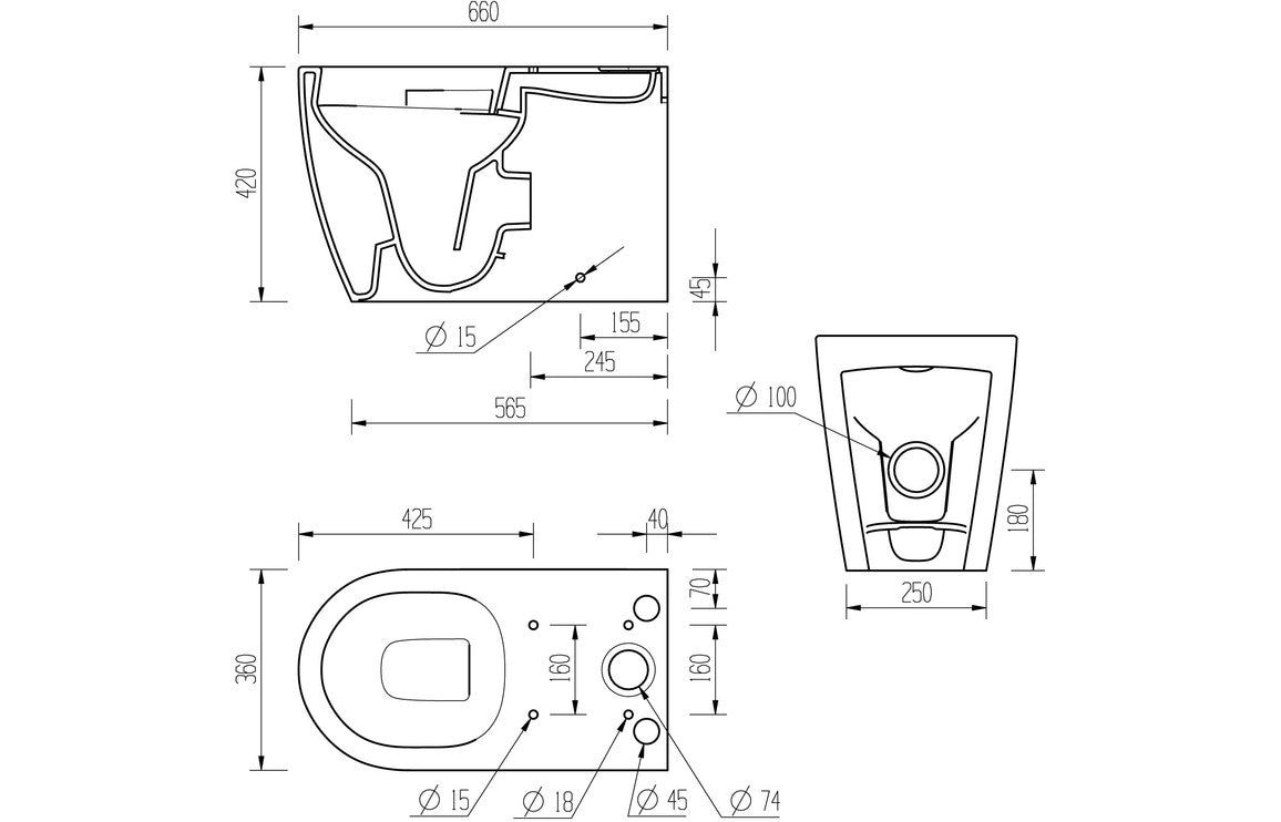 CrystalWash Rimless Close Coupled Fully Shrouded WC & Soft Close Seat
