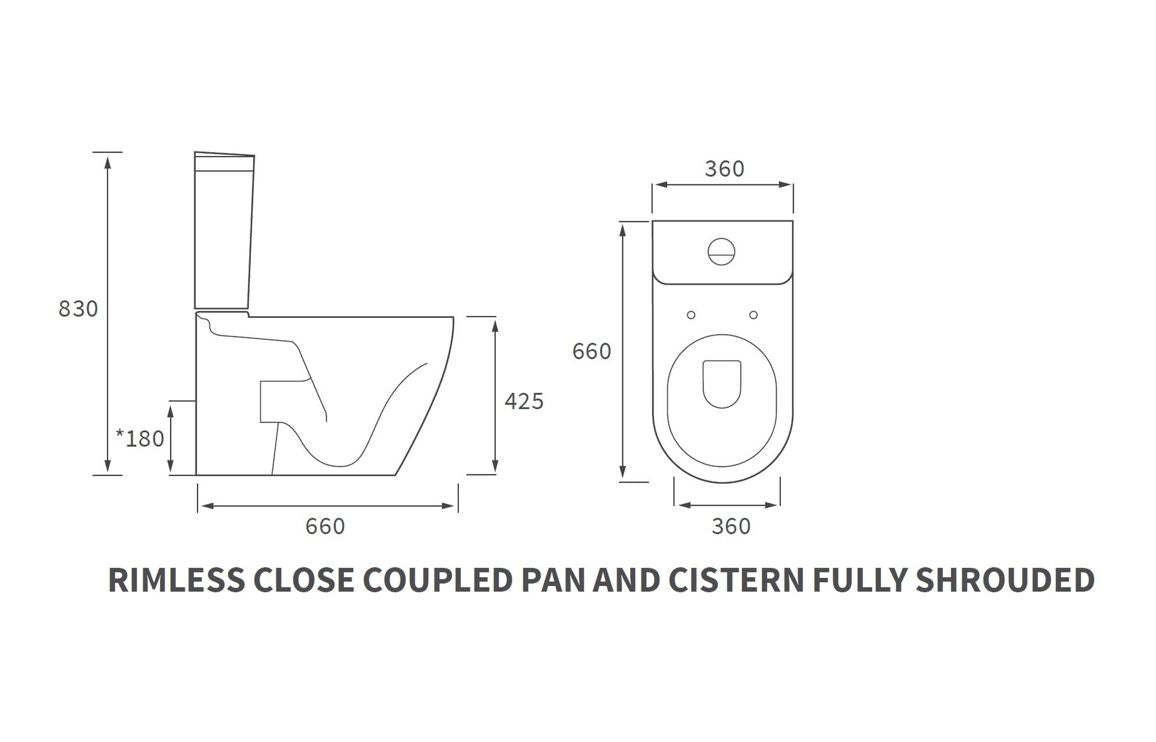 CrystalWash Rimless Close Coupled Fully Shrouded WC & Soft Close Seat