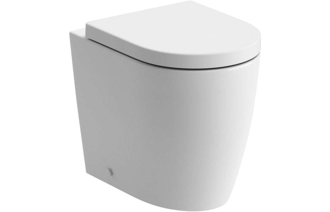 CrystalWash Rimless Back To Wall WC & Soft Close Seat