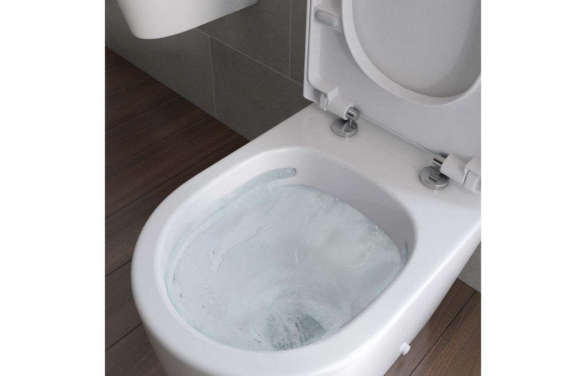 CrystalWash Rimless Back To Wall WC & Soft Close Seat