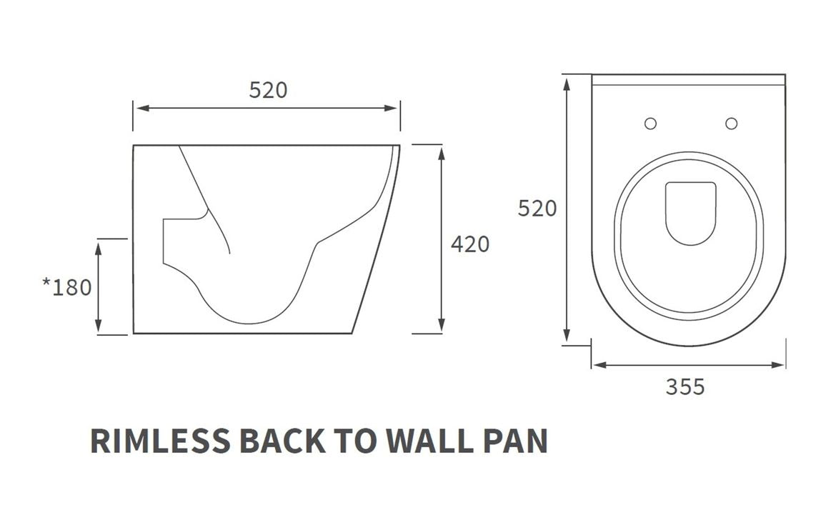 CrystalWash Rimless Back To Wall WC & Soft Close Seat