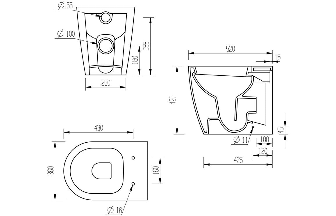 CrystalWash Back To Wall WC & Soft Close Seat