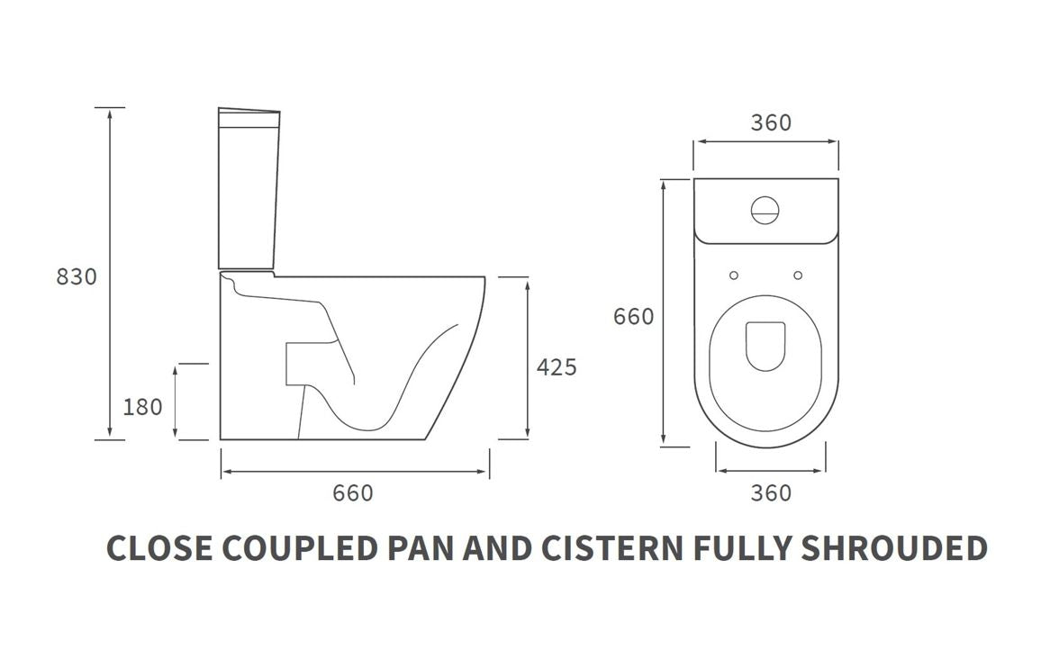 CrystalWash Close Coupled Fully Shrouded WC & Soft Close Seat
