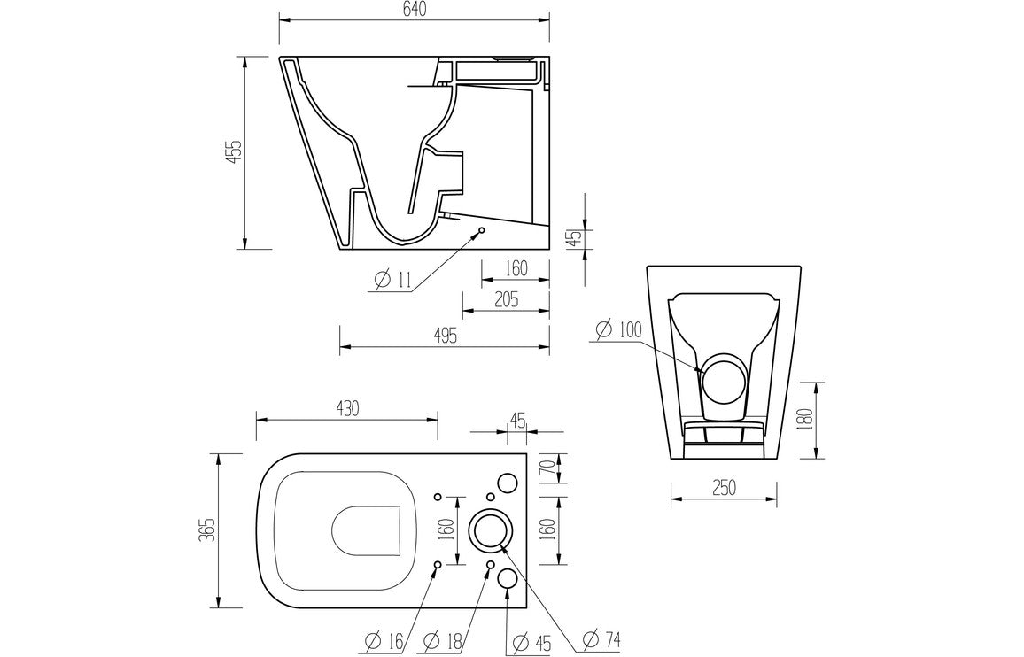 BlissSink Rimless Close Coupled Fully Shrouded Comfort Height WC & Soft Close Seat