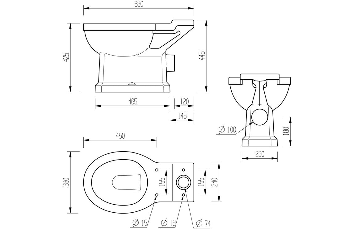 TranquilFlow Close Coupled WC & Satin White Wood Effect Seat