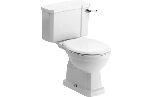 TranquilFlow Close Coupled WC & Satin White Wood Effect Seat