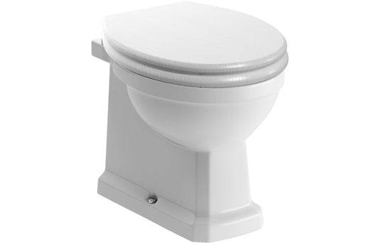 TranquilFlow Back To Wall WC & Satin White Wood Effect Seat