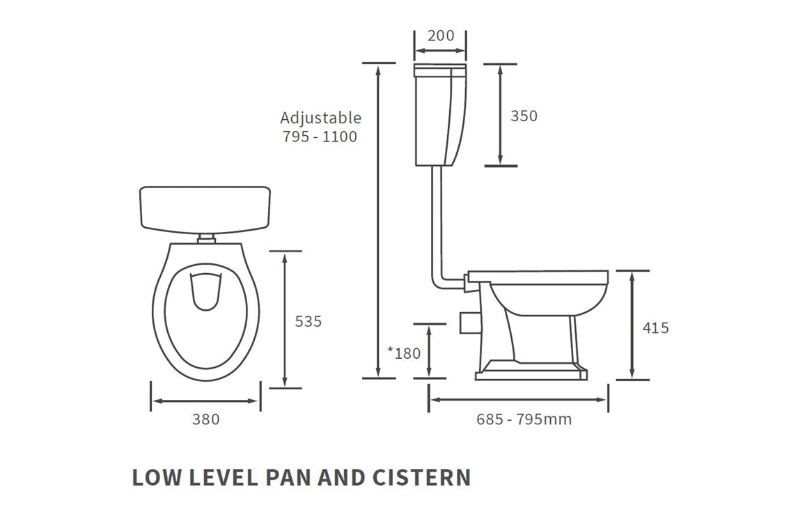 TranquilFlow Low Level WC & Satin White Wood Effect Seat
