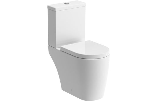 CrystalWash Rimless Close Coupled Open Back WC & Soft Close Seat