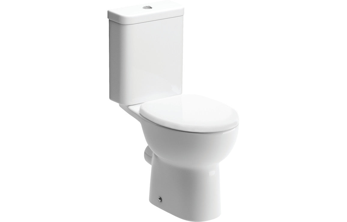 EternaWash Rimless Close Coupled Open Back WC & Soft Close Seat