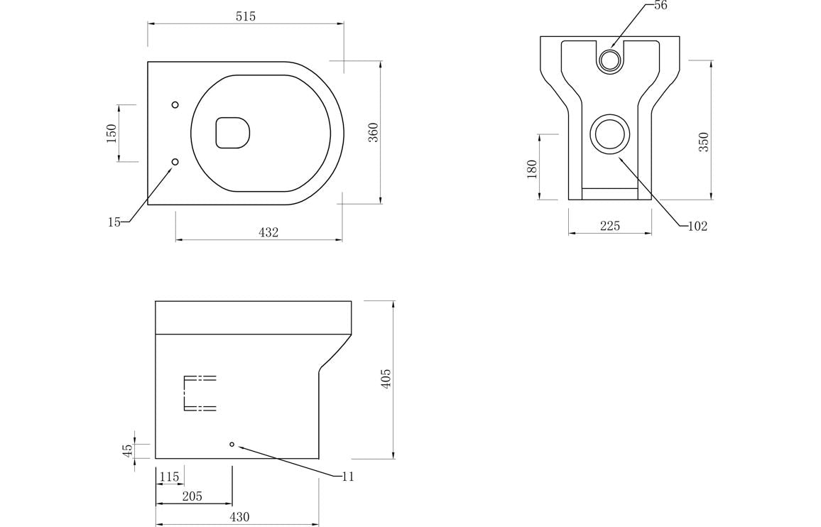 PrismFlow Rimless Back To Wall WC & Soft Close Seat